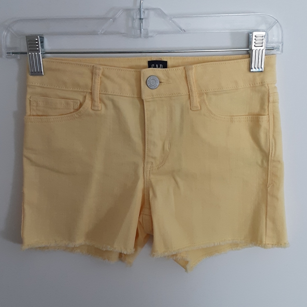 NEW Gap stretch shortie shorts yellow girls sz 10